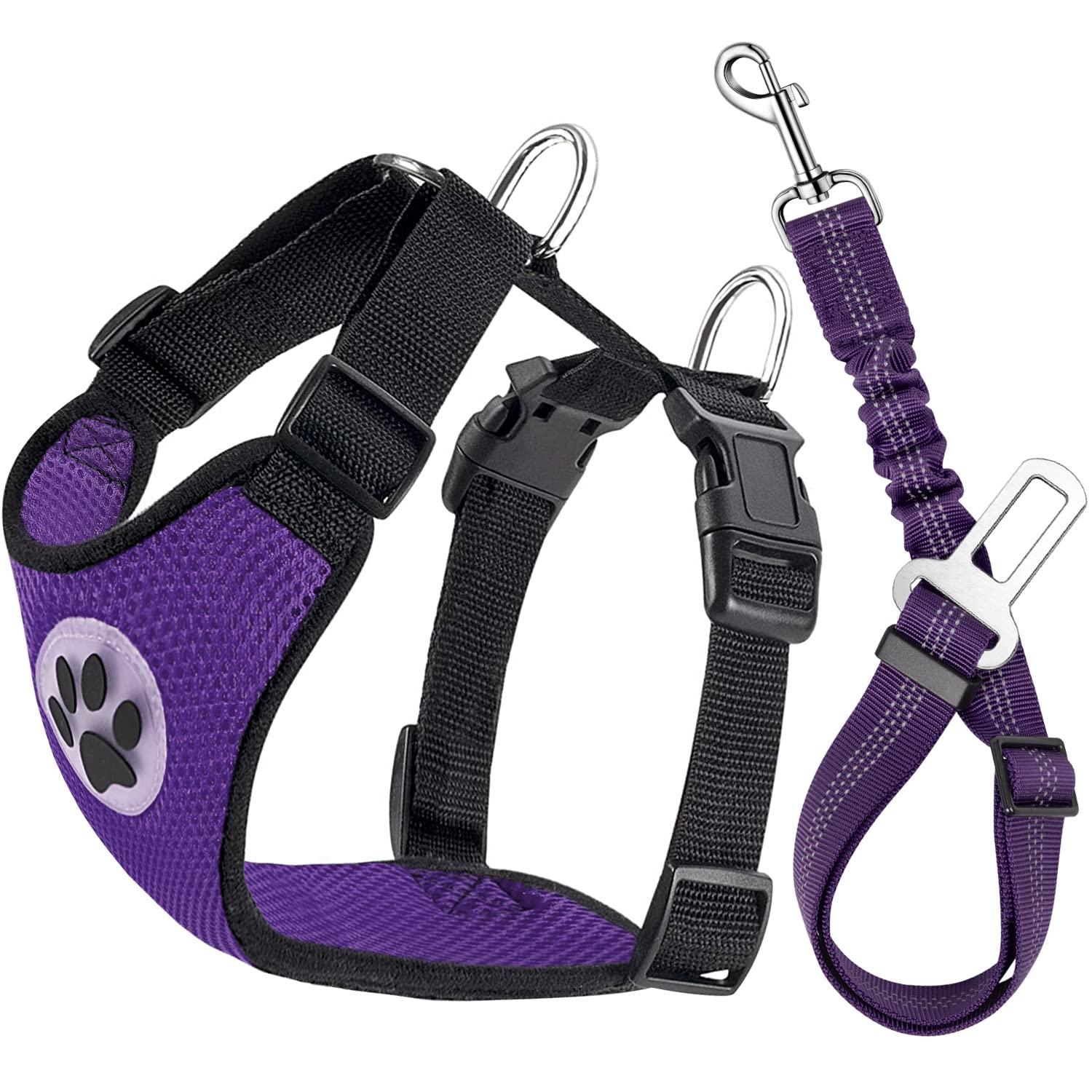 Lukovee Dog Safety Vest Harness with Seatbelt